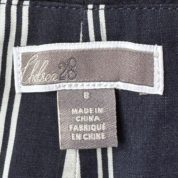 NEW Chelsea28 Navy Sapphire Sophia Stripe Wide Leg Pants size 8 - Picture 3 of 12